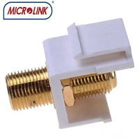 Conector Keystone F Hembra en Línea de Cobre Estándar de EE. UU. con Acoplador de Barril F Coaxial Enchufable