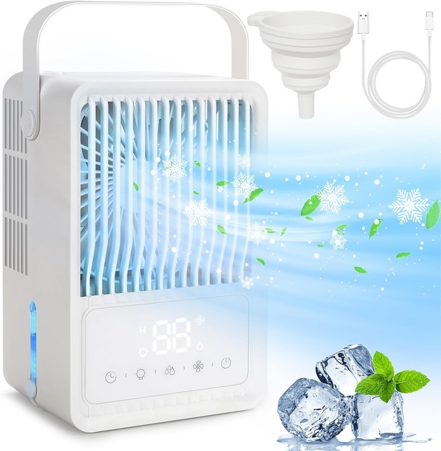 Portable Spray Humidification Cooling Fan Misting Fan with 2-Hole Cool Mist for Room