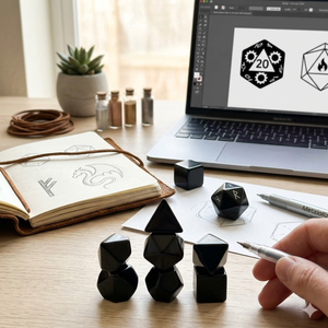 Juego de 7 dados poliédricos multicolor en blanco, dados acrílicos personalizables DIY D4-D20 para juegos de mesa TRPG RPG - Product Image 2
