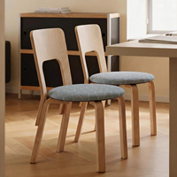 Chaise de salle à manger en bois massif de style moderne du milieu du siècle et tabouret en bois naturel pour petit appartement, bureau à domicile, mobilier au design durable