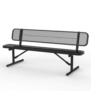 <span class=keywords><strong>Banc</strong></span> d'extérieur pliable en bois imperméable avec structure métallique robuste, 4 places, résistant à la rouille, mobilier <span class=keywords><strong>de</strong></span> patio - Product Image 2