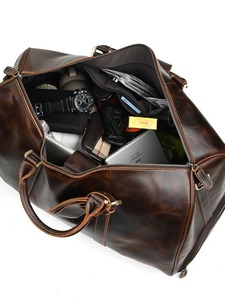 2025 Retro Leather Travel <strong>Bag</strong> Outdoor Cowhide Trolley Luggage <strong>Bag</strong> Oil Leather Portable Luggage <strong>Bag</strong> for Men - Product Image 5