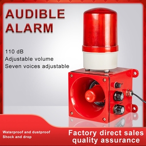 Volume Adjustable 30W 130dB AC220V LED Strobe Signal Sound and Light <b>Alarm</b> for Construction Truck Industrial Crane Forklif HTJ-0 - Product Image 3