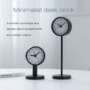 Réveil transfrontalier au design nordique simple et moderne, minimaliste, à piles, en métal et verre, avec mouvement à secondes apparentes et fonction de chronométrage - Product Image 2