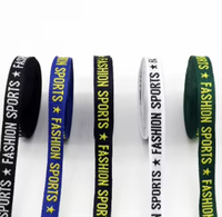 Cinta elástica plana de poliéster con logotipo de color personalizado al por mayor, cinta Jacquard de 10mm, cinta para el cuello de la camisa impresa
