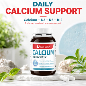 Vitamines Shecome haute puissance Calcium D3+K2+B12 120 capsules Soutient la fonction osseuse et musculaire Supplément Calcium D3+K2+B12 - Product Image 1