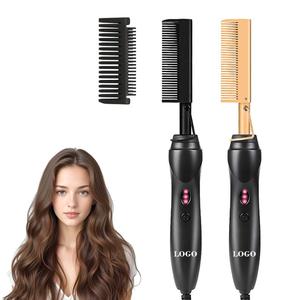 0728 Customizable <b>Hot</b> <b>Comb</b> Folding Bracket Design Silicone Case Indicator Light 45w Power for All Hair Heat Straightener - Product Image 2