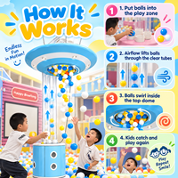 Machine à balles d'air à haut débit en forme de soucoupe volante interactive pour aire de jeux intérieure, équipement de jeu de balles flottantes pour enfants avec lumière LED