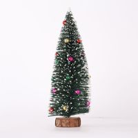 SANWEI Vente en gros Décoration de bureau Mini sapin de Noël en pin artificiel givré avec brosse à bouteilles
