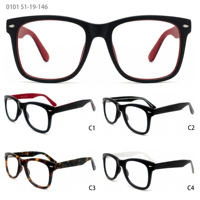 Montures de lunettes rétro tendance en acétate unisexe, légères, effet écaille de tortue, avec accents métalliques, prix de gros