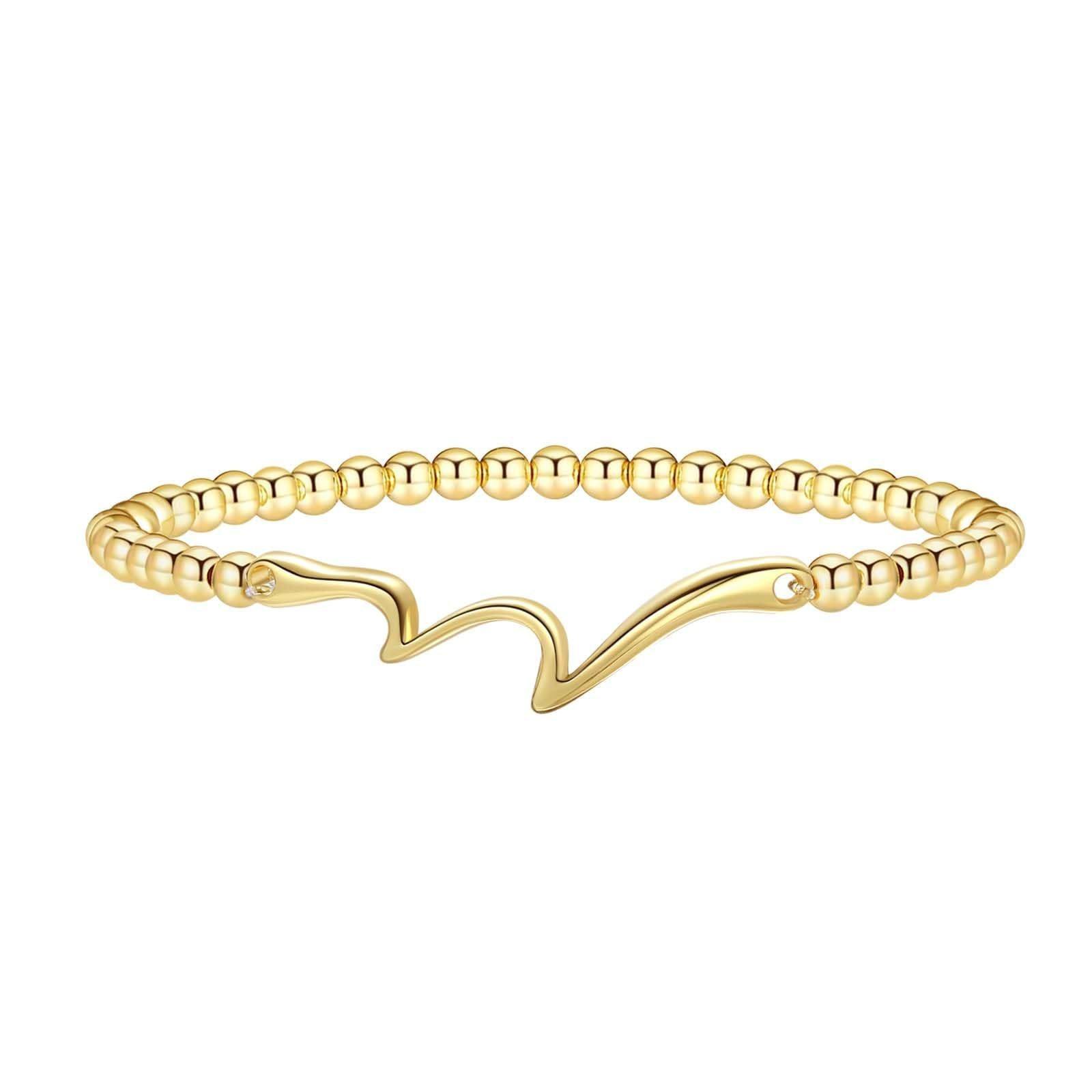 4mm copper bead wave (gold)