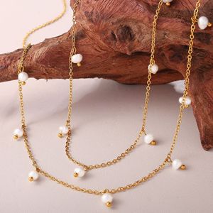 Collier à pampilles en perles d'eau douce style Ins Soft Girl, chaîne de clavicule minimaliste de luxe empilable pour femme, idéal pour le superposition quotidienne - Product Image 6