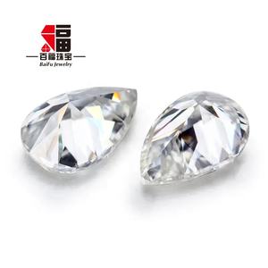 Joyería Baifu White Clear VVS DEF Moissanites de pera suelta - Product Image 3