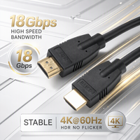 Câble HDMI 4K pour console de jeu, boîtier TV, moniteur, ordinateur portable, projecteur, home cinéma, ordinateur de bureau, prend en charge 18 Gbps HDR ARC 4K 60Hz