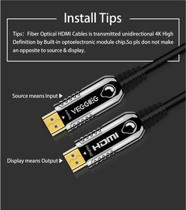 VegGieg Hot 4K Ultra HD Câble HDMI à fibre optique 50 pieds 25 pieds Câbles HDMI 50ft Long Câble HDMI ARC haute vitesse 30ft 50 pieds - Product Image 2