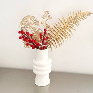 Bouquet de fruits artificiels Kch, baies rouges, grenades, feuilles vertes pour arrangement floral, décoration de la maison, décoration de festival - Product Image 4