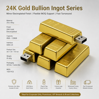 Clé USB personnalisée en forme de barre d'or, clé USB en métal pour les cadeaux bancaires et financiers, 8 Go/16 Go/32 Go/64 Go/128 Go
