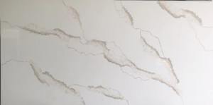 Losas de piedra de cuarzo blanco Calacatta de sílice cero/baja de sílice de diseño moderno, encimeras de cuarzo Artificial pulidas para uso doméstico - Product Image 4