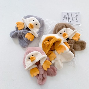 Écharpe de chapeau avec nœud papillon pour enfants, chapeau de bonne qualité, intégré pour bébés, <span class=keywords><strong>Bonnet</strong></span> en peluche mignon pour garçons et filles, chaude, Super mignon pour l'hiver - Product Image 4