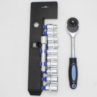 Juego de Llaves de Trinquete de Metal Duradero de 12 Piezas, 1/4'' 1/2'', Varilla de Extensión de Enchufe, Juego de Herramientas Manuales con Caja de Herramientas, Personalizable OEM
