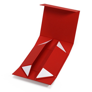 Boîte cadeau rigide <span class=keywords><strong>Luxy</strong></span> rouge avec logo en feuille d'or, fermeture magnétique, boîte en papier pliable pour emballage de cadeaux de mariage et de Noël - Product Image 3