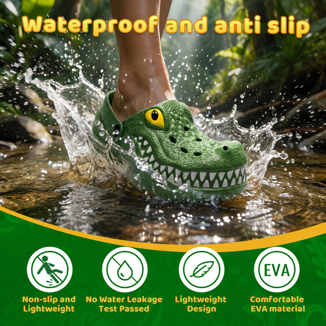 2026 Newest Trendy Cute Summer Men's EVA Material Slippers Waterproof Anti Slip Casual Sandal for Home/Outdoor Elastic