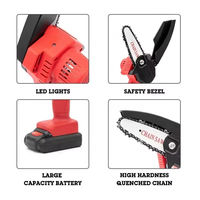 Mini tronçonneuse électrique sans fil 21V pour usage industriel extérieur, 4/6 pouces, pour bricolage, élagage de jardin et coupe de bois