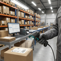 Escáner de Código de Barras 2D con Cable IData J16, Lector de Códigos DPM, Largo Alcance de 70m para Tiendas Minoristas y Comercios