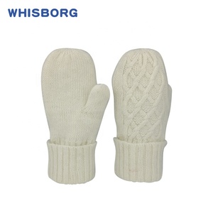 2022 di lusso Cable Ski neonato Vintage Angora bianco per bambini <span class=keywords><strong>guanti</strong></span> in maglia con fodera in Jersey guanto invernale - Product Image 3