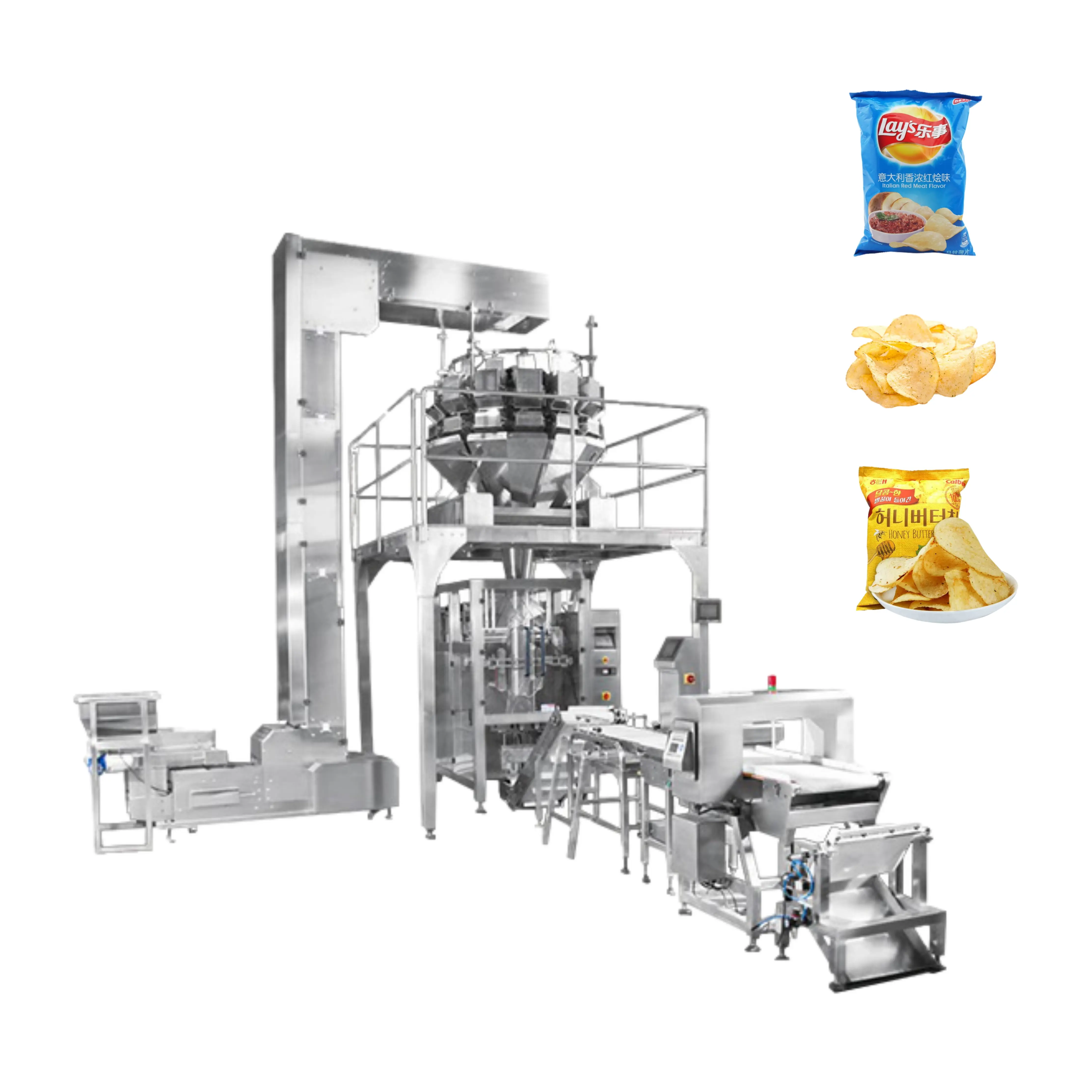 Fabriek Prijs Automatische Pouch Bladerdeeg Voedsel Scherpe Banana Weegbree Chips Snack Frieten Chips Verpakkingsmachine