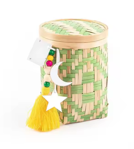 Cesta Rectangular de Bambú Hecha a Mano GREENCRAFT, Superventas, Decoración de Caja de Regalo Artesanal Tejida Natural para Ramadán y Eid, Logotipo Personalizado - Product Image 1