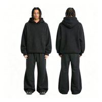 Ensemble de survêtement unisexe en molleton 100 % coton respirant, coupe oversize, avec logo personnalisé, style streetwear ample pour l'automne