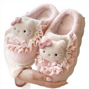 Winter Indoor Home for for Ladies and Men Warm Thick Bottom Non-Slip Cotton Lining <b>Wool</b> Upper Solid Pattern - Product Image 3