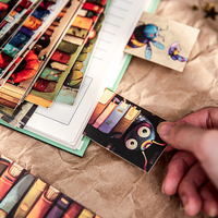Mr.Paper – Boîte de 32 marque-pages artistiques écologiques avec cartes illustrées de dessins animés pour journalisation, scrapbooking et lecture – Idée cadeau