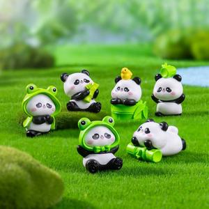 CHENXI, 6 шт., оптом, очаровательные фигурки панд, украшения для автомобиля и сада, коллекция животных, миниатюрные фигурки животных, экологически чистые, ручная работа, изделия из смолы - Product Image 4