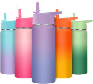 Customized 18oz Light-colored Stainless <b>Steel</b> Drinking Straw Water <b>Bottle</b> - Company Custom Gift - Product Image 1