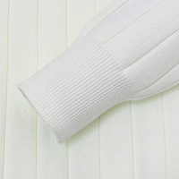 Pull en maille côtelée verticale de haute qualité pour femme, col roulé, manches raglan longues, poignets et ourlet côtelés, couleur crème, pour le bureau et le quotidien