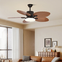 Nouveau Ventilateur de Plafond Rétro Américain 2026 avec Moteur Inverter et Cinq Pales en Forme de Feuille de Bananier pour Maison Intelligente, Salon et Salle à Manger