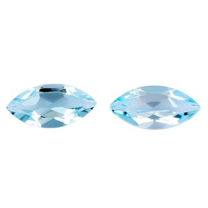 YASHEE Topacio Azul Cielo Natural Corte Marquesa 10x5 mm 2.5 Pulgadas Gema de Calidad AAA con Tratamientos Naturales para Fabricación de Joyas - Product Image 1
