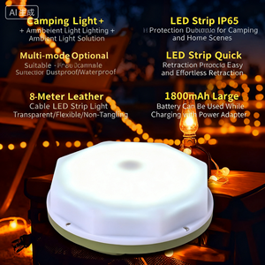 Guirlandes lumineuses de camping Modes d'éclairage portables Charge de type C Stockage rapide Étanche Guirlandes lumineuses de tente pour la randonnée Jardin - Product Image 1