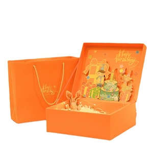 Wholesale Cute Cartoon <strong>Cardboard</strong> <strong>Suitcase</strong> Shaped Gift Boxes Kids Birthday Packaging Gift Box with 3D Pop up and Handle - Product Image 2