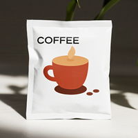 Sachet de café personnalisé thermoscellage à trois côtés pochette plate d'étanchéité avec encoches de déchirure pour café instantané poudre Mylar sac
