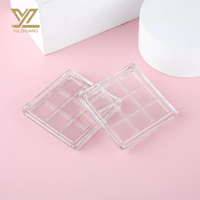 YUZHUANG Transparent 9 Couleurs Carré Marque Privée Pigmenté Fard À Paupières Palettes Ombre À Paupières étui Conteneur