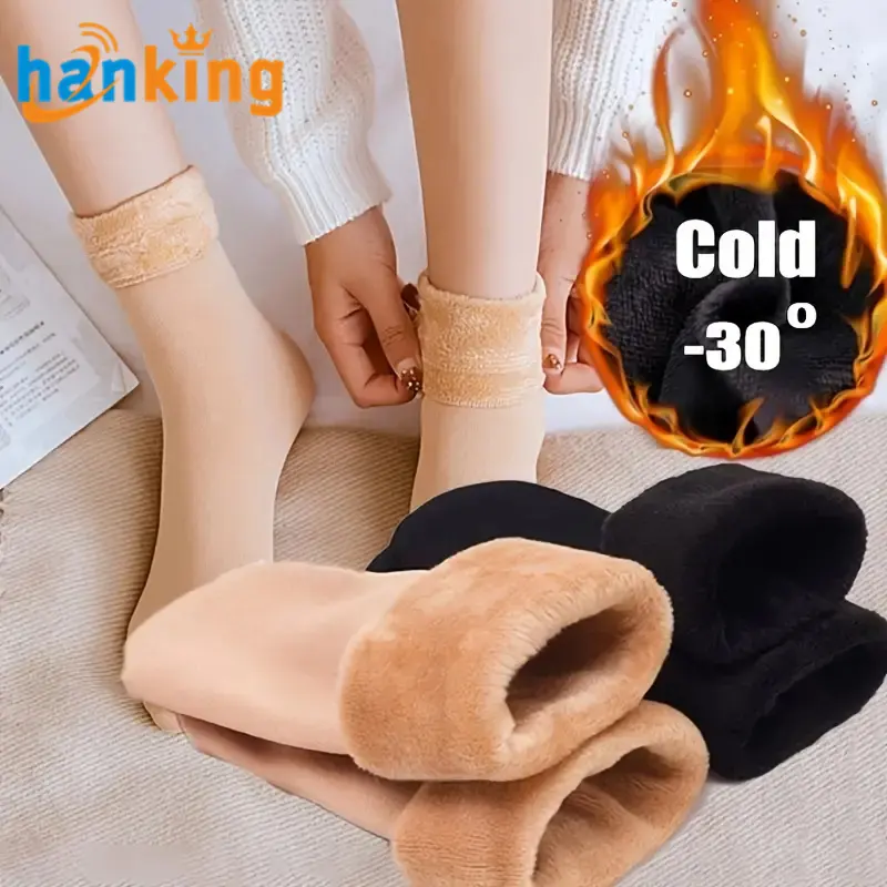 Männer Frauen Winter Warme Socken Verdicktes Fleece futter Mid Calf Socken Ultra Thermal Komfortable Sport laufs ocken für Frauen