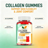 Gummies de collagène hydrolysé à marque privée OEM, enrichies en vitamine C pour la beauté des cheveux, de la peau et des ongles, riches en protéines, faibles en sucre, 60 gummies à croquer