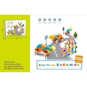 2025 fabbrica direttamente all'ingrosso di colore giocattoli per bambini asta magnetica giocattolo auto magnetica blocchi di costruzione parcheggio per i bambini - Product Image 6
