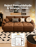Luxuriöses Minimalistisches Sofa Haustierfreundlich Kratzfester Stoff Wohnzimmer-Sofa Mit Massivholz-Konstruktion