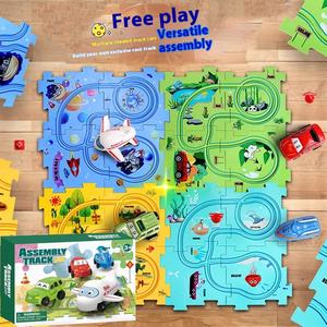 צבע התשבץ חד-פעמי רכב חשמלי הזזה רכבת הזזה לילדים לילדים בני 3 ומעלה עשויים פלסטיק - Product Image 2