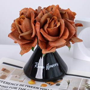 Bouquet de roses artificielles Greenway en soie, aspect réaliste, pour mariage, accessoires décoratifs, toucher hydratant, noué à la main - Product Image 2