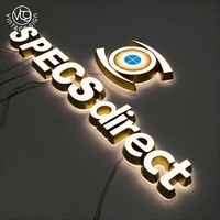 Logo Leter Gold Sign Store Front Lit Led Lettres Lumineuses Pour Offre Spéciale